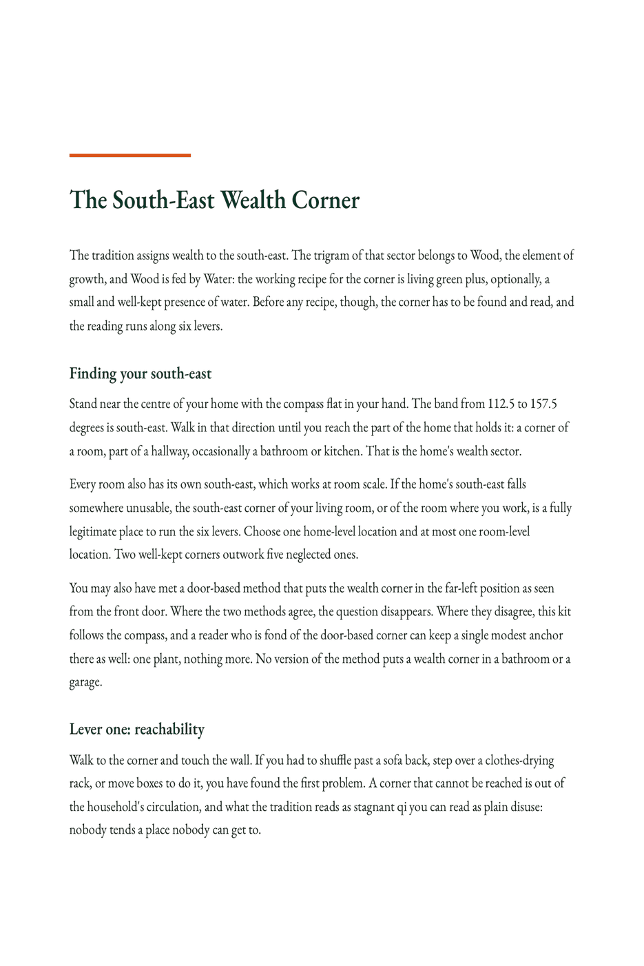 A page from inside Business and Money Feng Shui Kit.