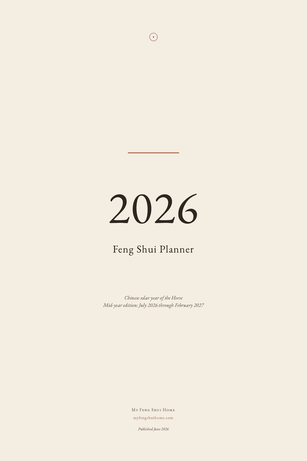 The 2026 Feng Shui Planner, mid-year edition, front cover.